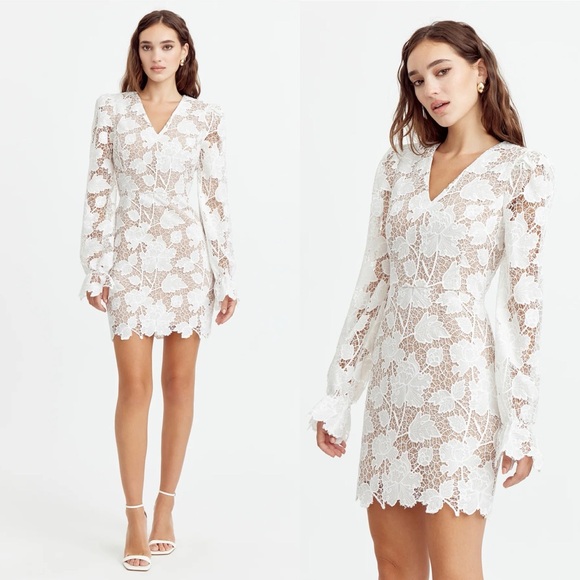 NWT Anthropologie Adelyn Rae Karli Lace White Dress Sz XL - Picture 1 of 8